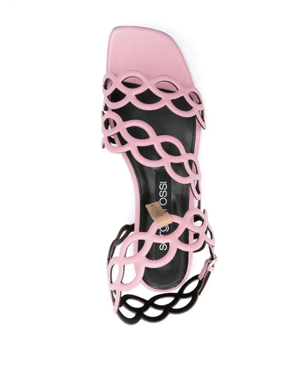 Sergio Rossi Pink Cut-Out Spiral Design Leather Sandals