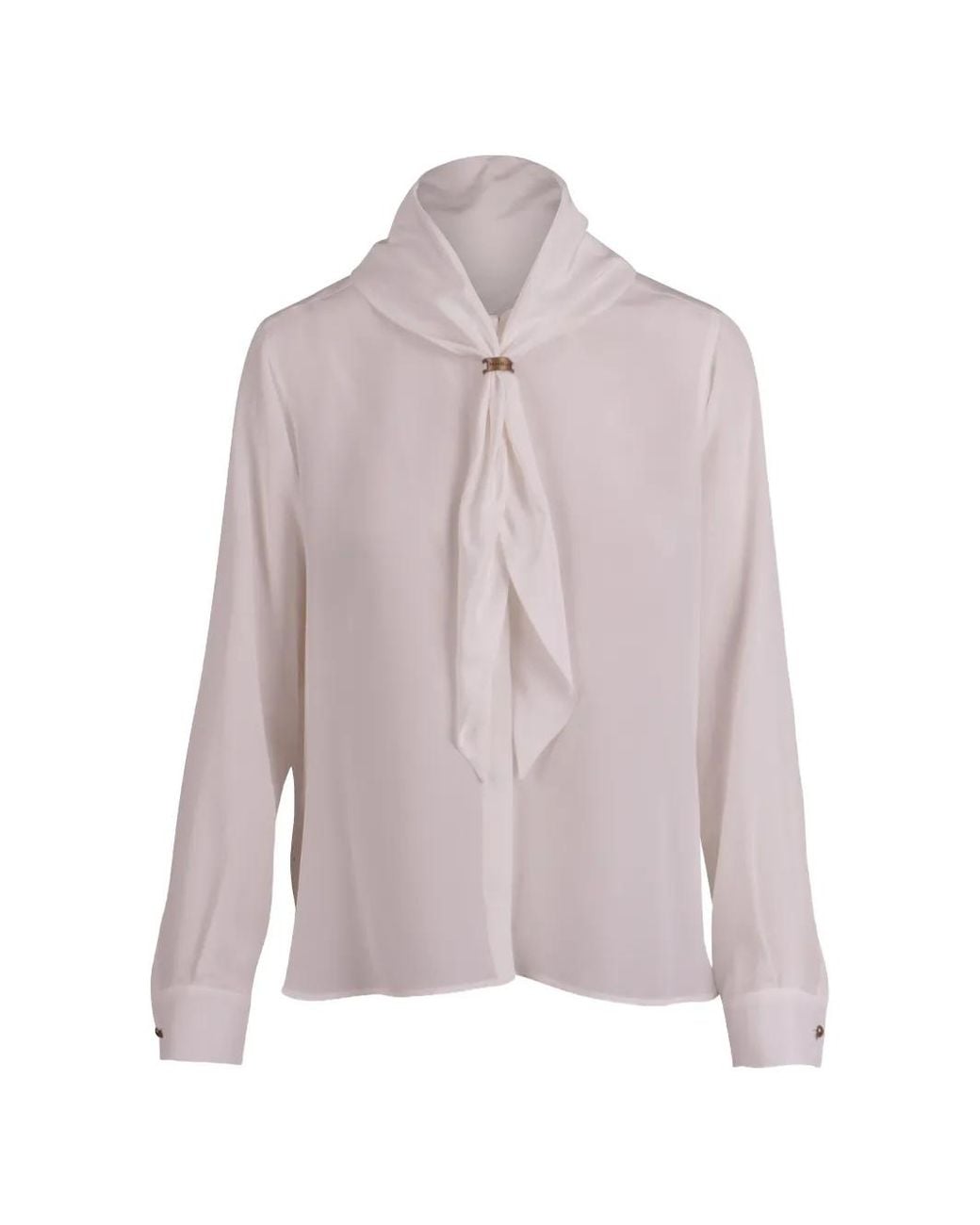 Max Mara Pink Scarf-Detail Long-Sleeve Blouse