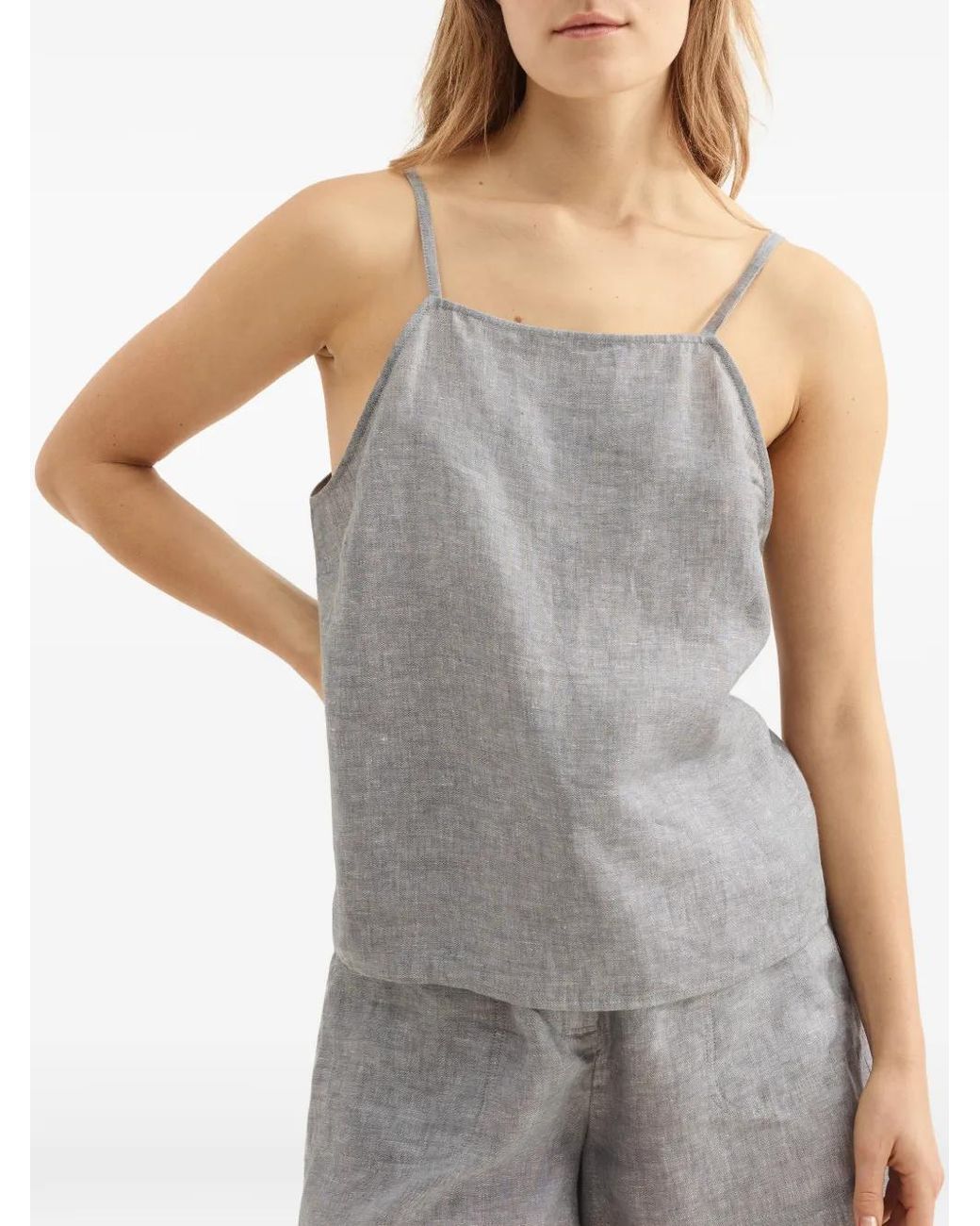 Eres Gray Gentille Square-Neck Top