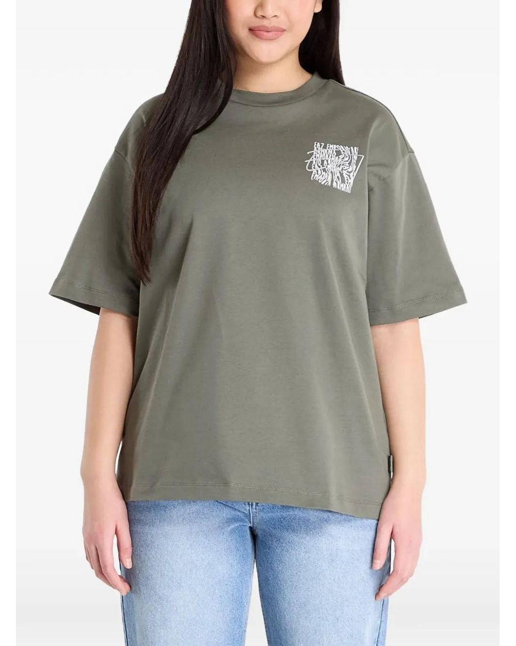 Camiseta Con Logo Estampado EA7 de color Gray