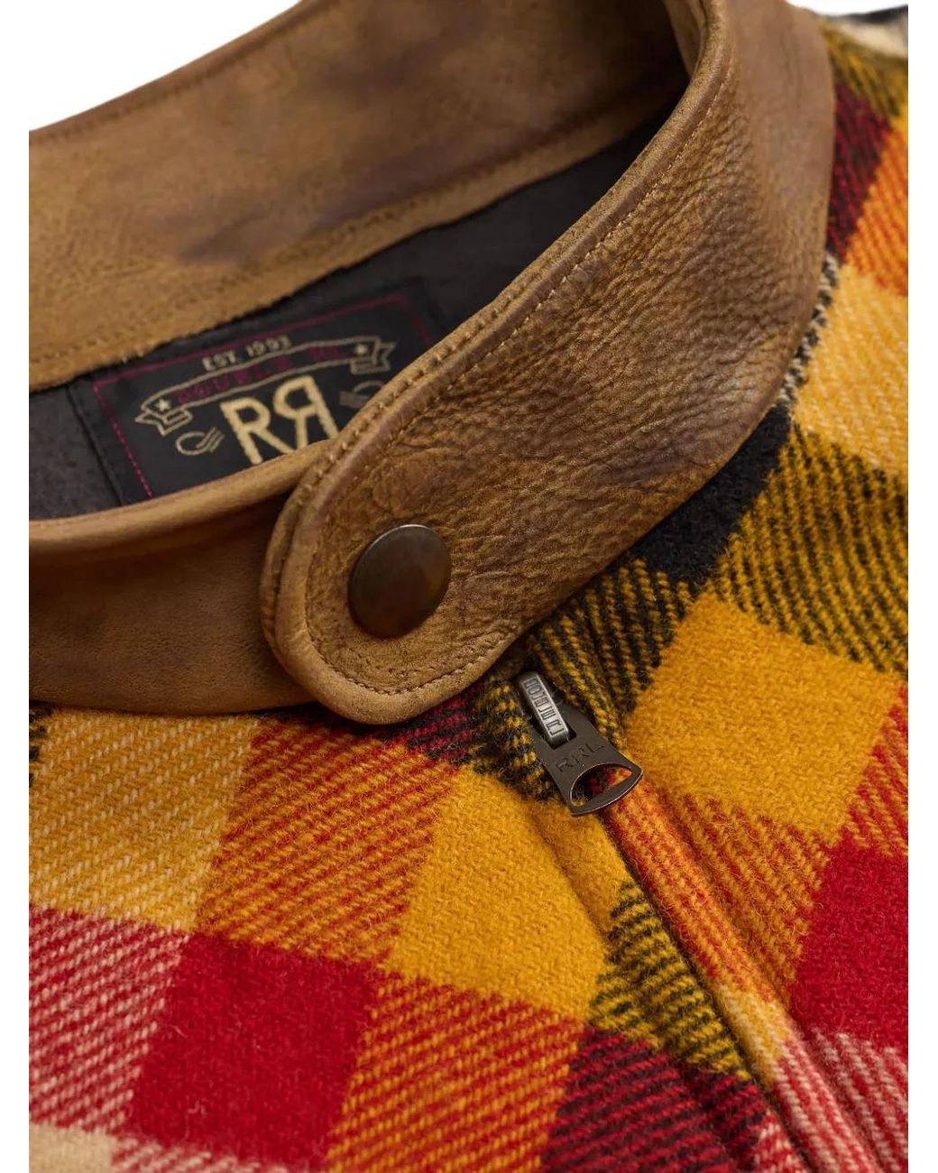 RRL Orange Check Shirt Jacket for men