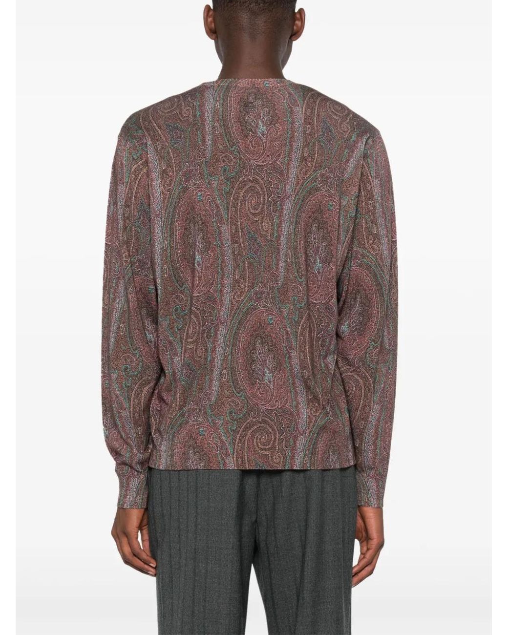 Etro Brown Paisley Sweater for men