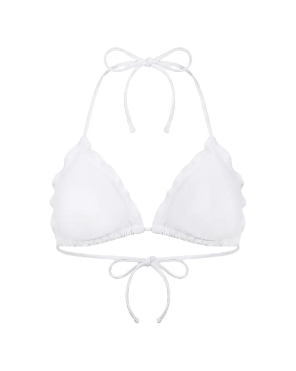 Mc2 Saint Barth White Lurex Classic Triangle Beach Top Sagittarius