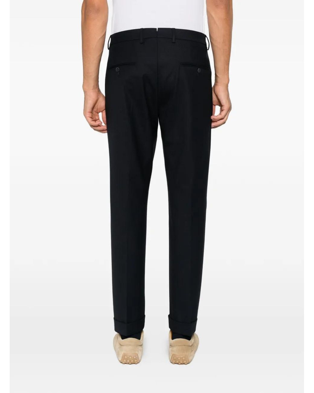 GTA Black Pantalon En Laine Luca À Design Plissé for men