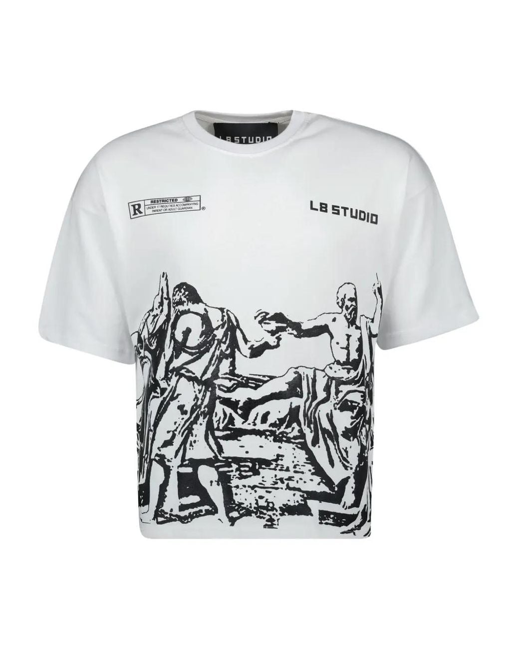 L8 Studio White Socrate Cotton T-Shirt for men