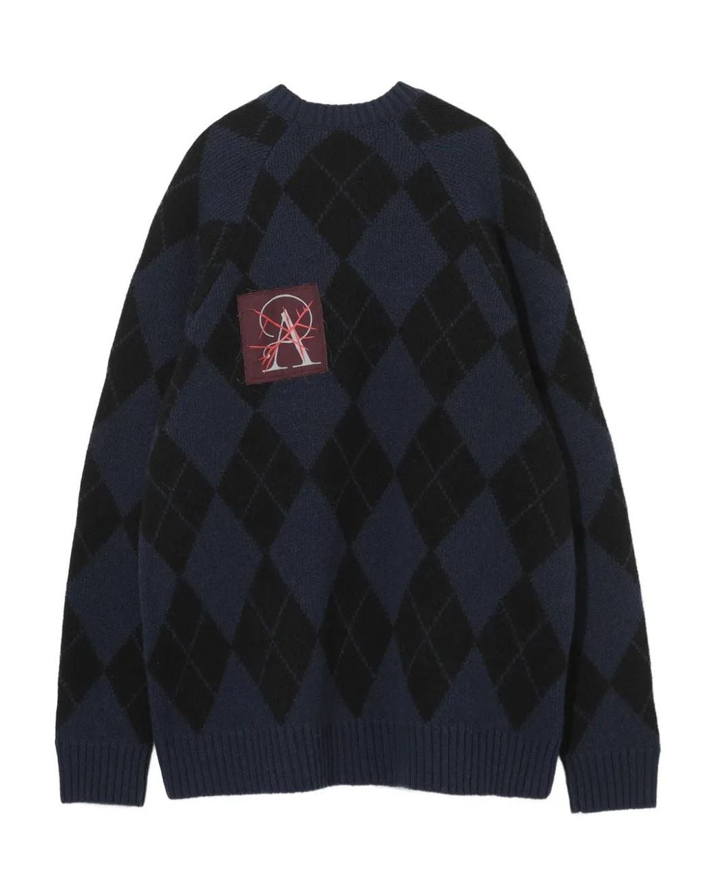 Undercover Blue Argyle-Patterned Sweater for men