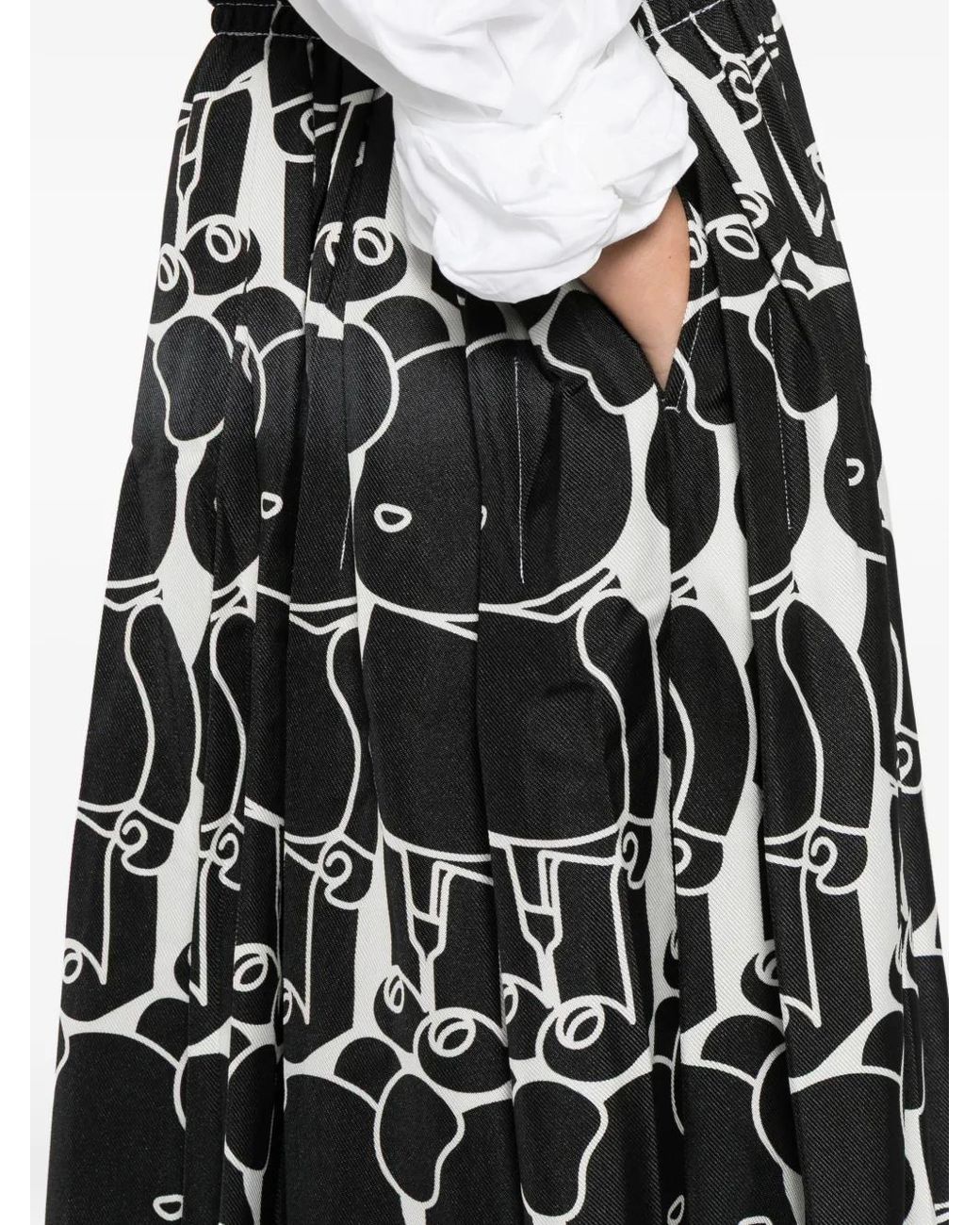 Comme des Garçons Black Bearbrick-Printed Skirt