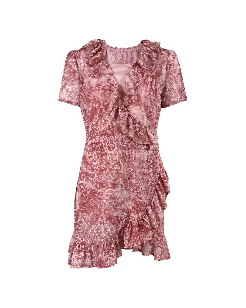 Aniye By Pink Niko Paisley-Print Ruffled Mini Dress