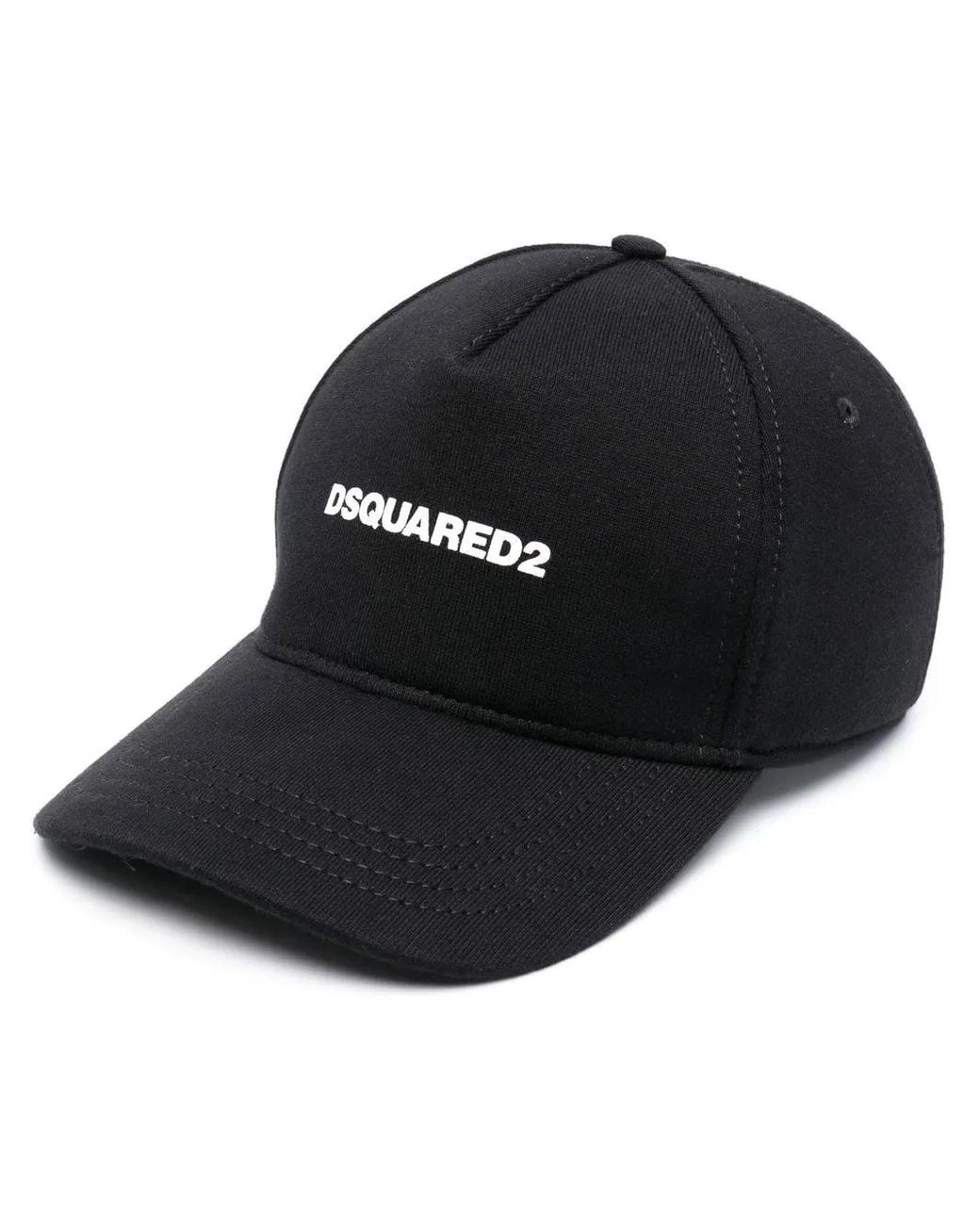 DSquared² Black Logo-Embroidered Coton Cap for men