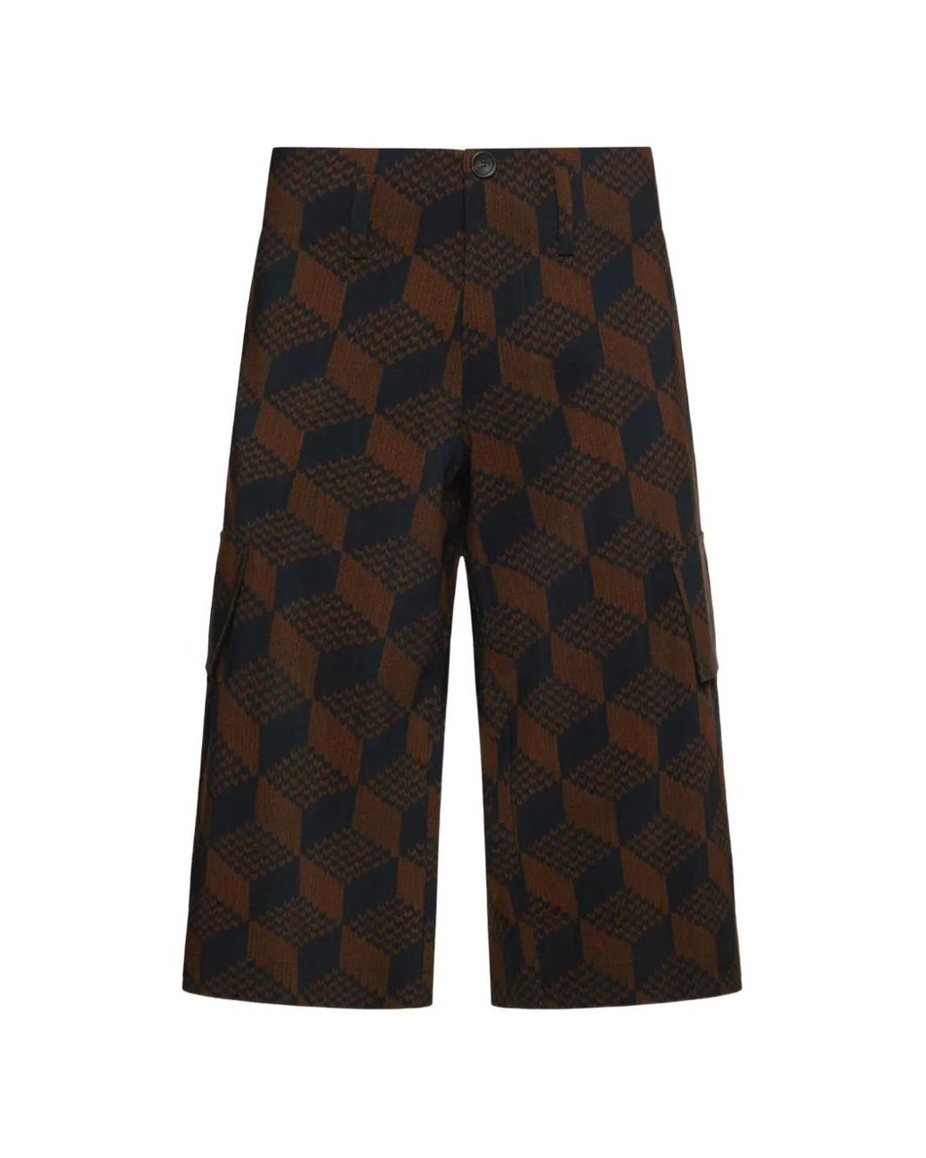 Pierre Louis Mascia Black Dylan Geometric-Pattern Cargo Shorts for men
