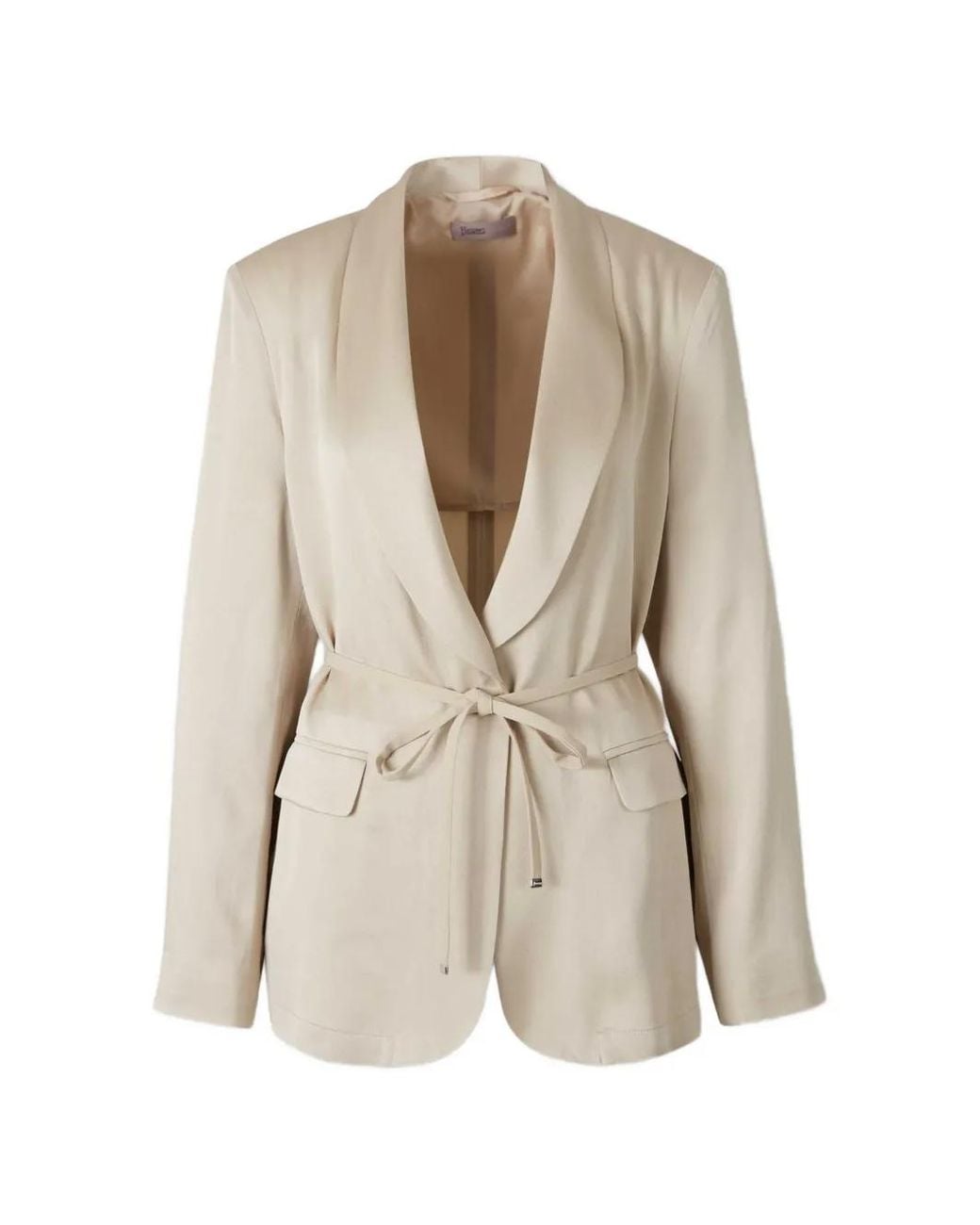 Blazer Con Cinturón Herno de color Natural
