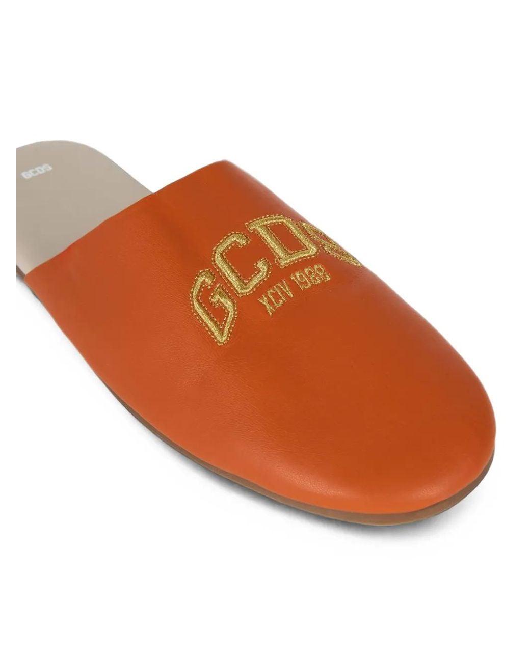 Gcds Orange Logo-Embroidered Mules