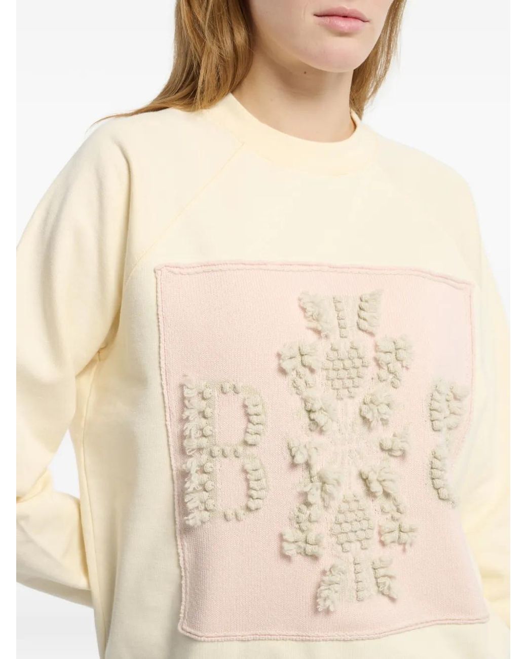 Barrie White Cashmere-Patch Logo Sweatshirt
