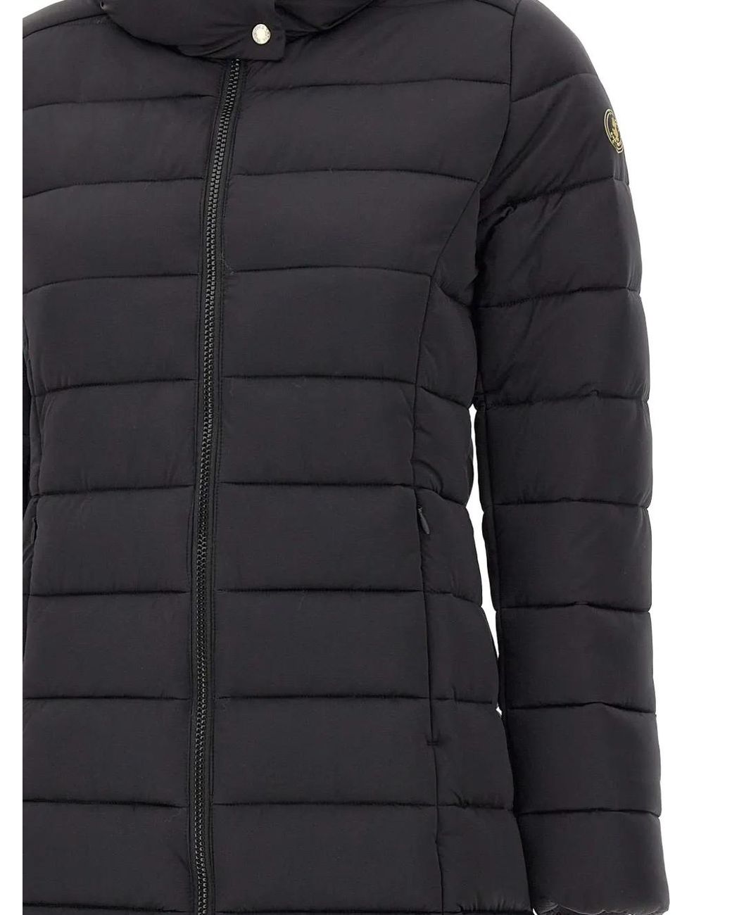 Save The Duck Blue Funnel-Neck Padded Coat
