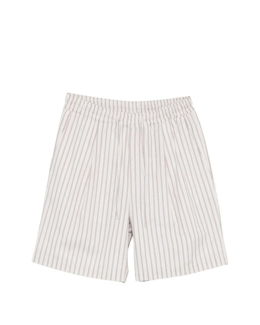 Grayed White Striped Shorts for men