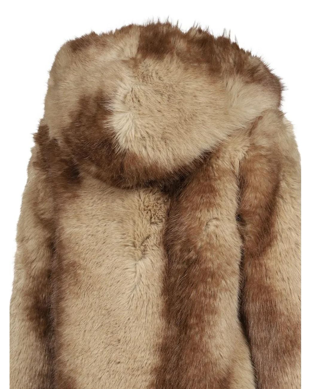 Apparis Brown Katin Hooded Coat