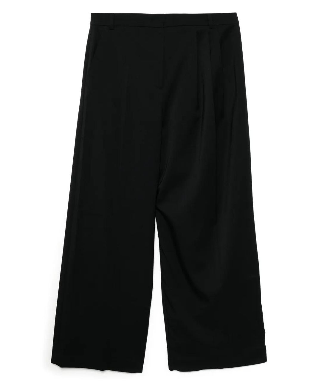 Pushbutton Black Side-Detailed Asymmetric Trousers