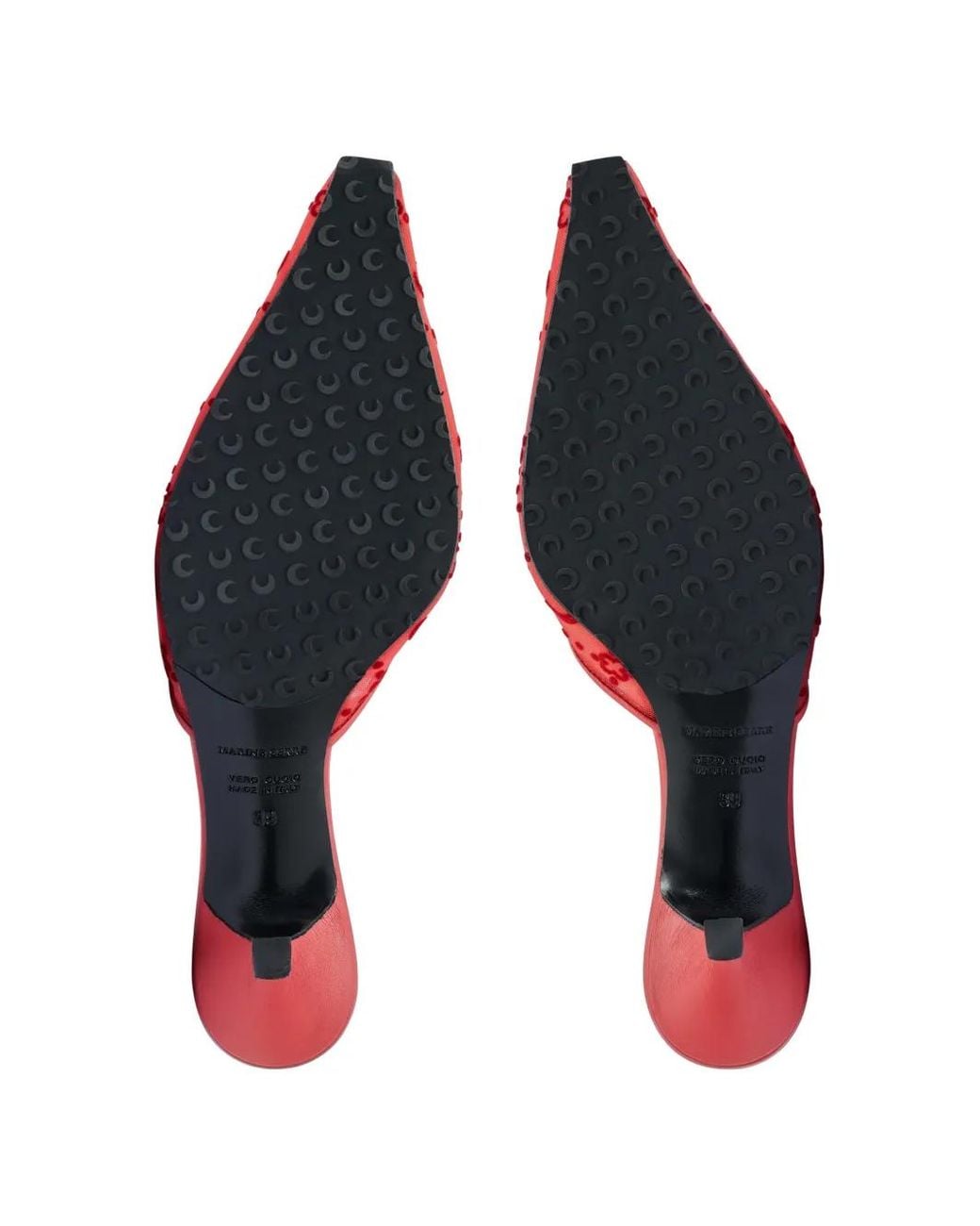 MARINE SERRE Red Flock Kitten Mesh Mules