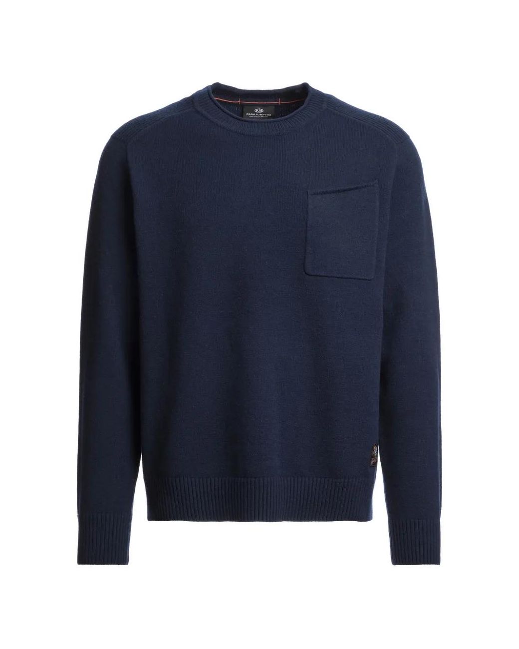 Parajumpers Blue Enego Patch-Pocket Crew-Neck Sweater for men
