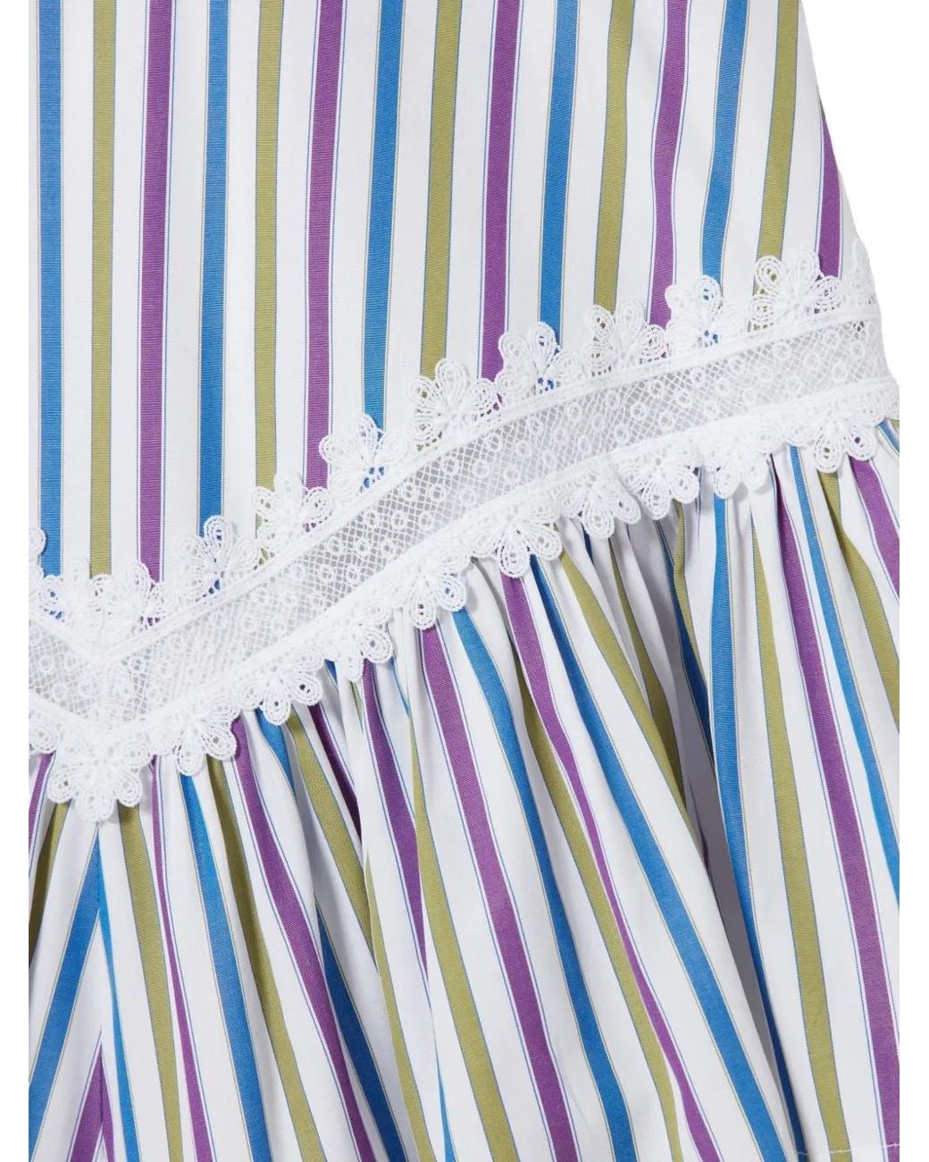 Minijupe Rayée À Coupe Évasée En Dentelle Claudie Pierlot en coloris Blue