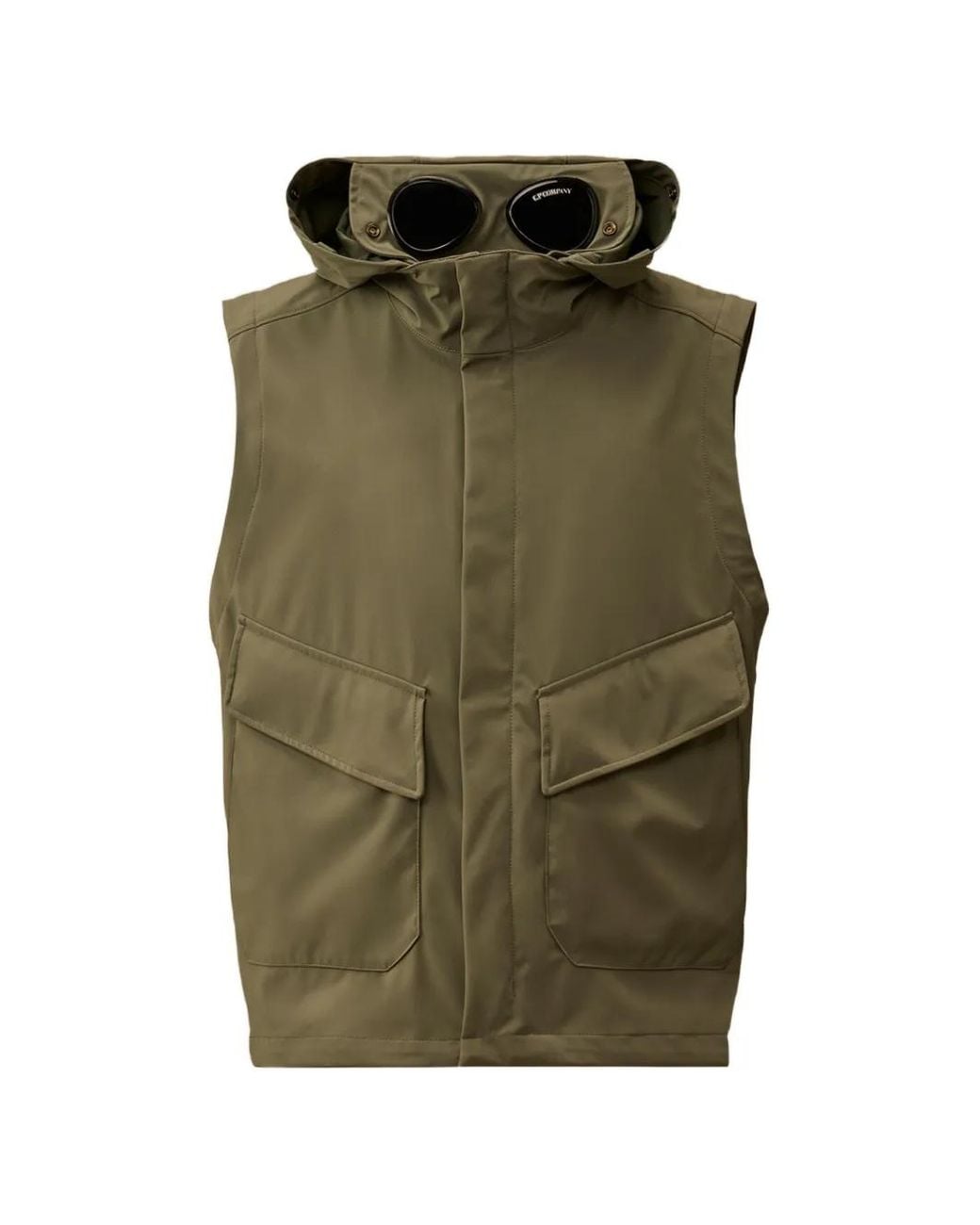 C P Company Green Shell-R Goggle Gilet for men