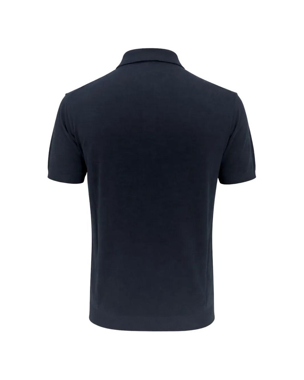 Franzese Collection Blue Gossip Ribbed-Trim Polo Shirt for men