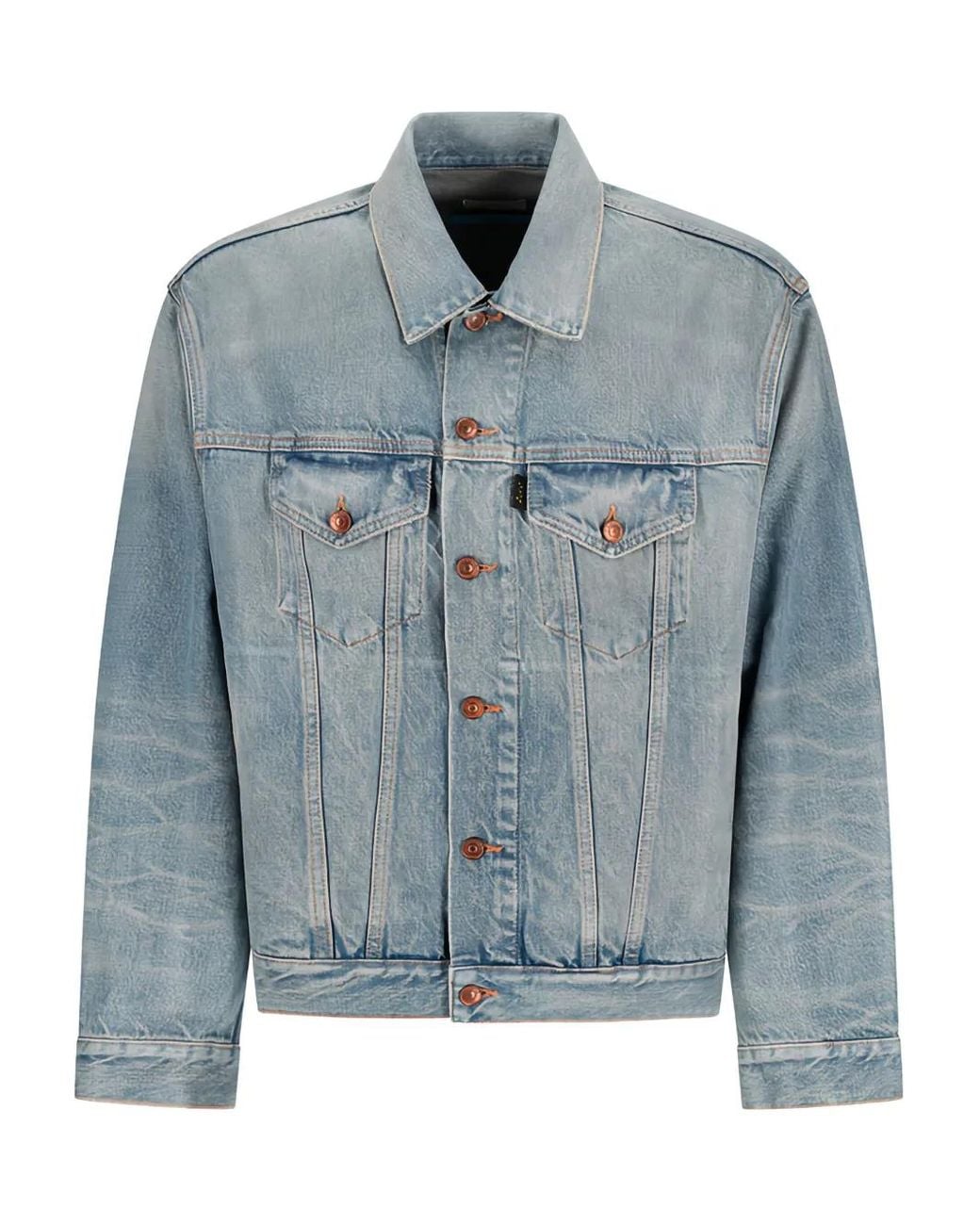 Haikure Blue Richie Button-Fastening Denim Jacket for men