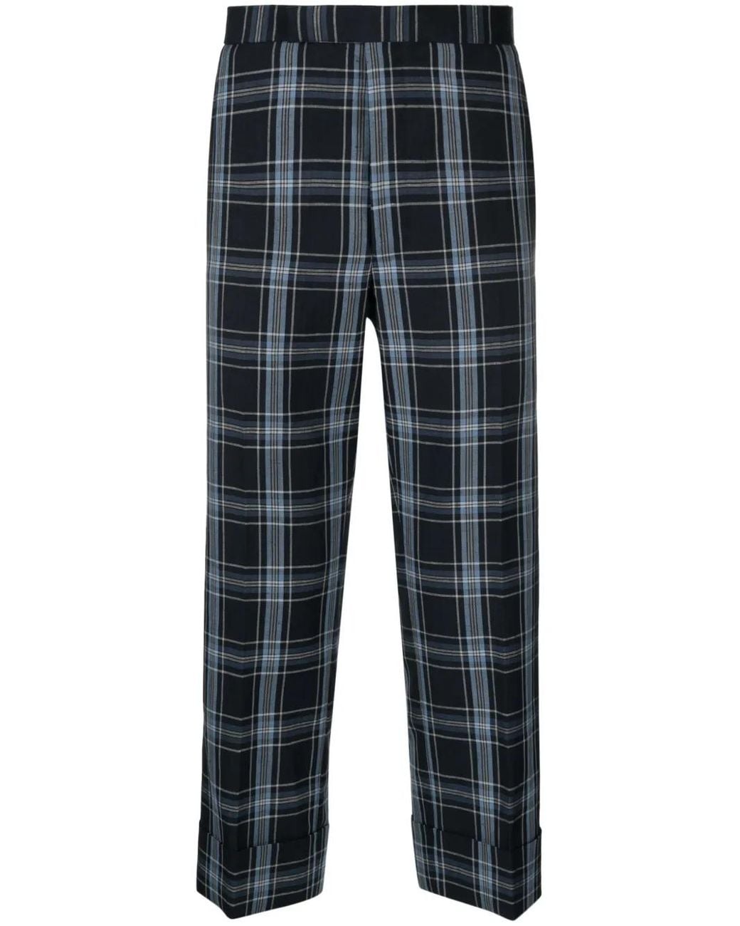 Thom Browne Blue Low-Rise Drop-Crotch Tailored Trousers for men