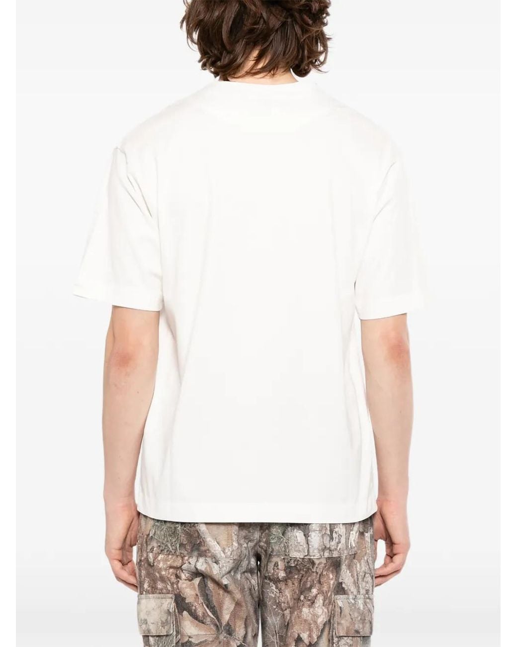 Massimo Osti Studio White Logo-Print Round-Neck T-Shirt for men