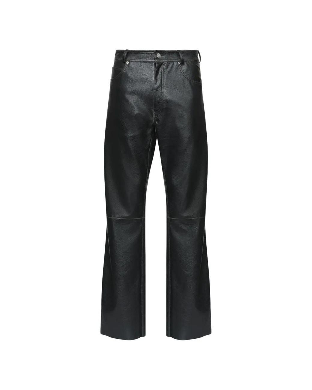 MM6 by Maison Margiela Black Leather-Effect Trousers for men