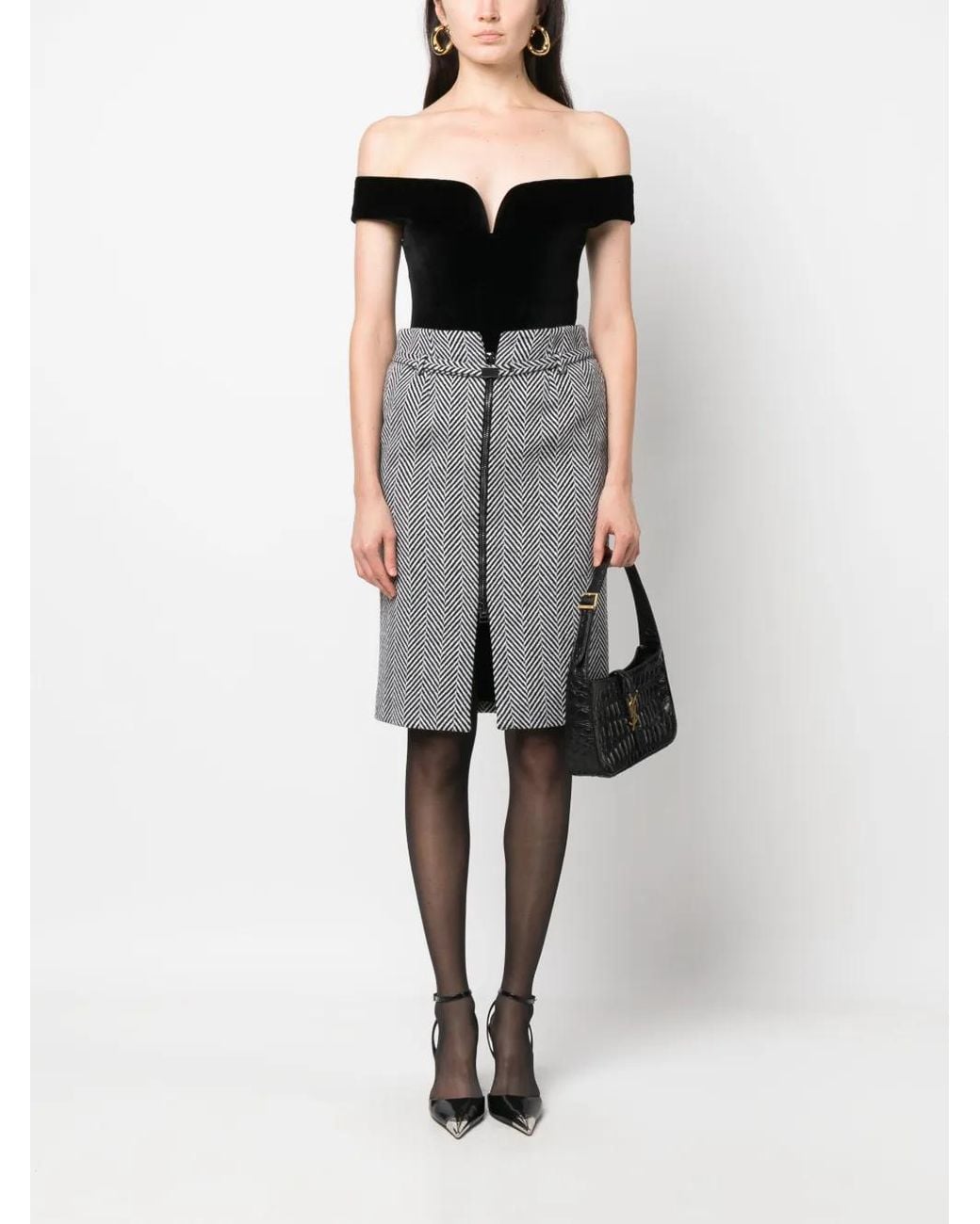 Tom Ford Gray Pencil Skirts
