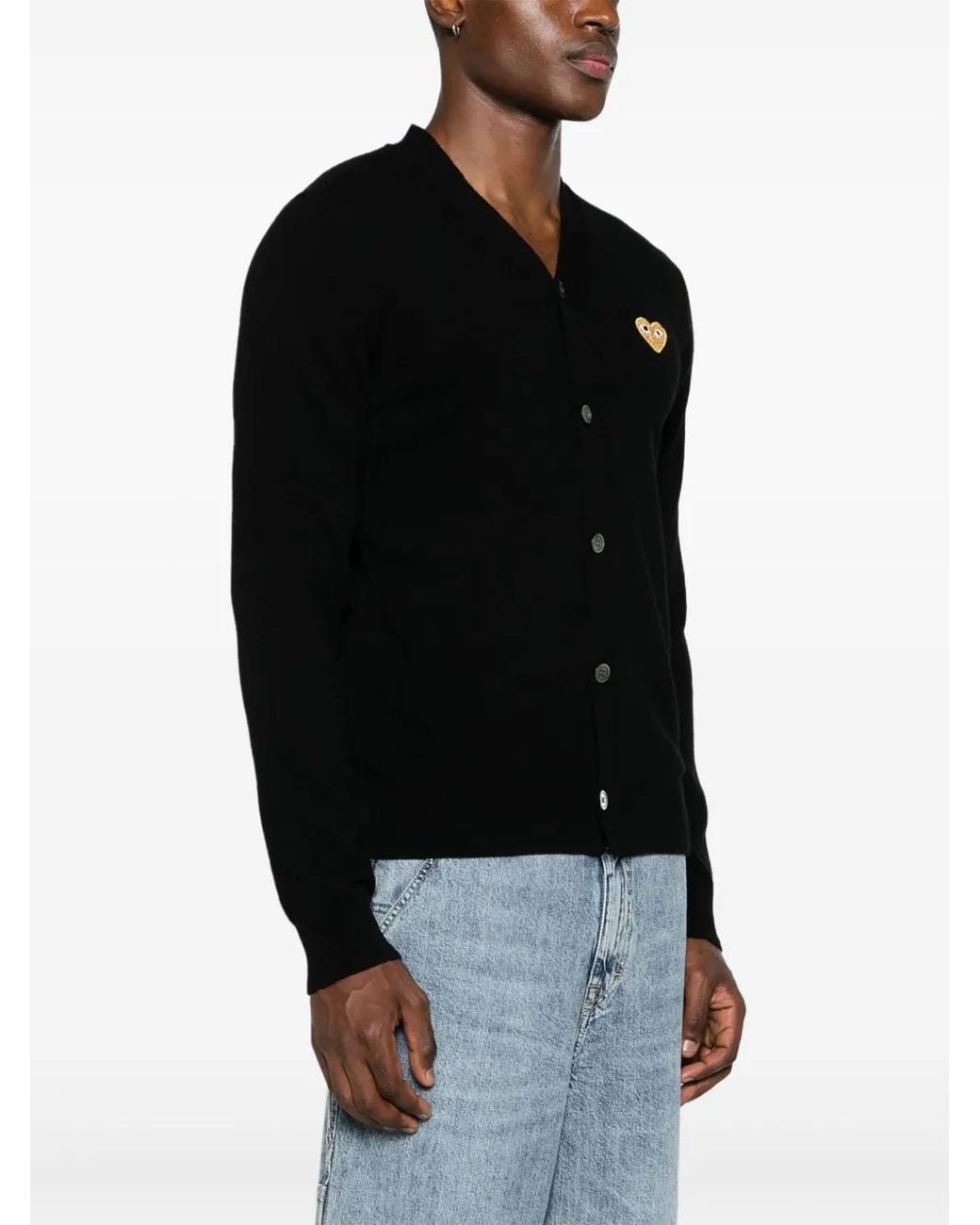 COMME DES GARÇONS PLAY Black Heart-Patch Wool Cardigan