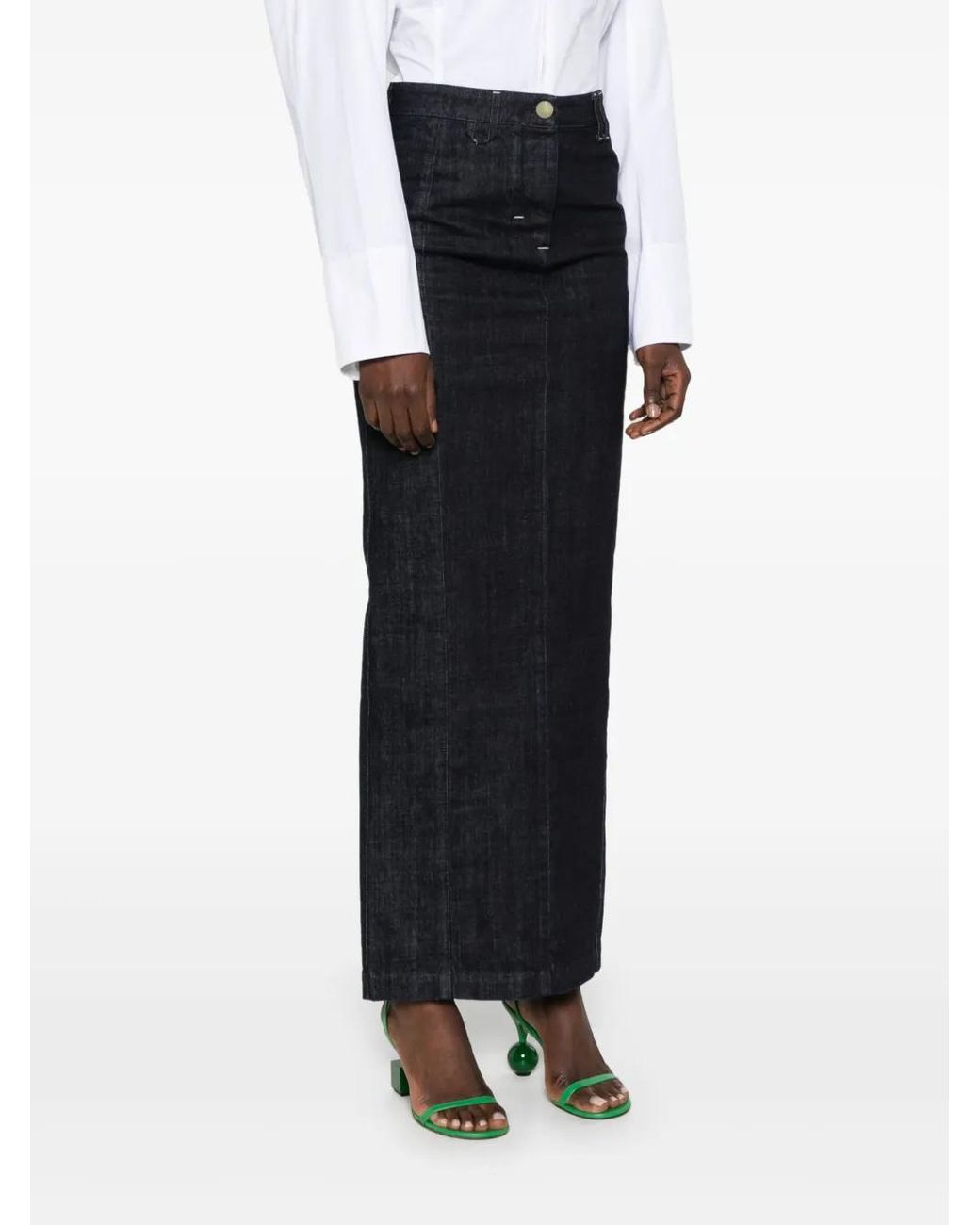 Jacquemus Blue Long Skirt Le Jupe De-Nîmes With Slit