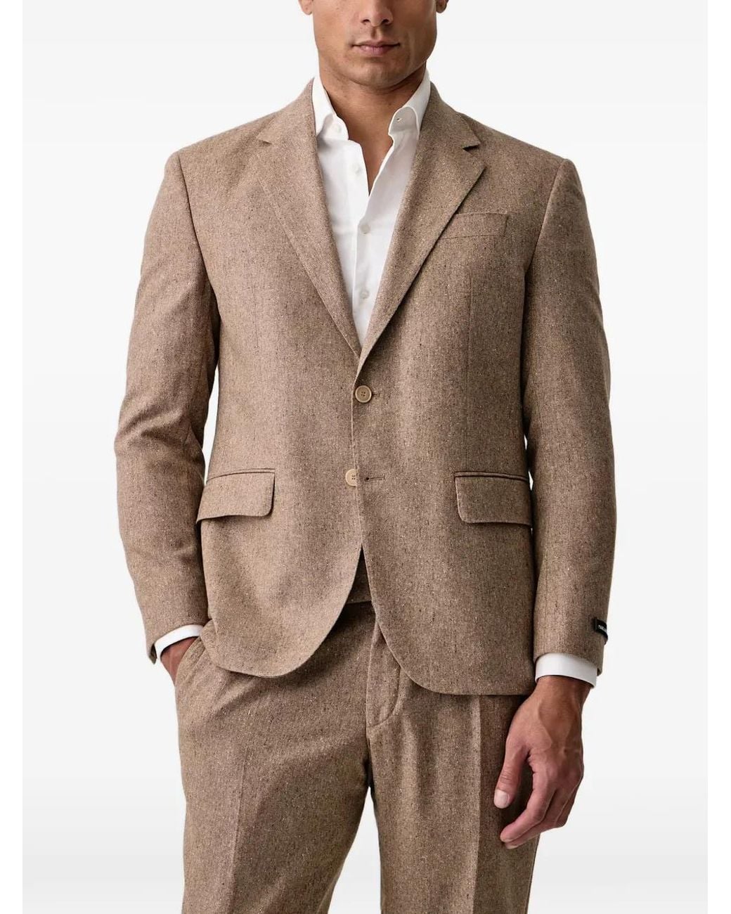 Karl Lagerfeld Natural Notched-Lapels Single-Breasted Blazer for men