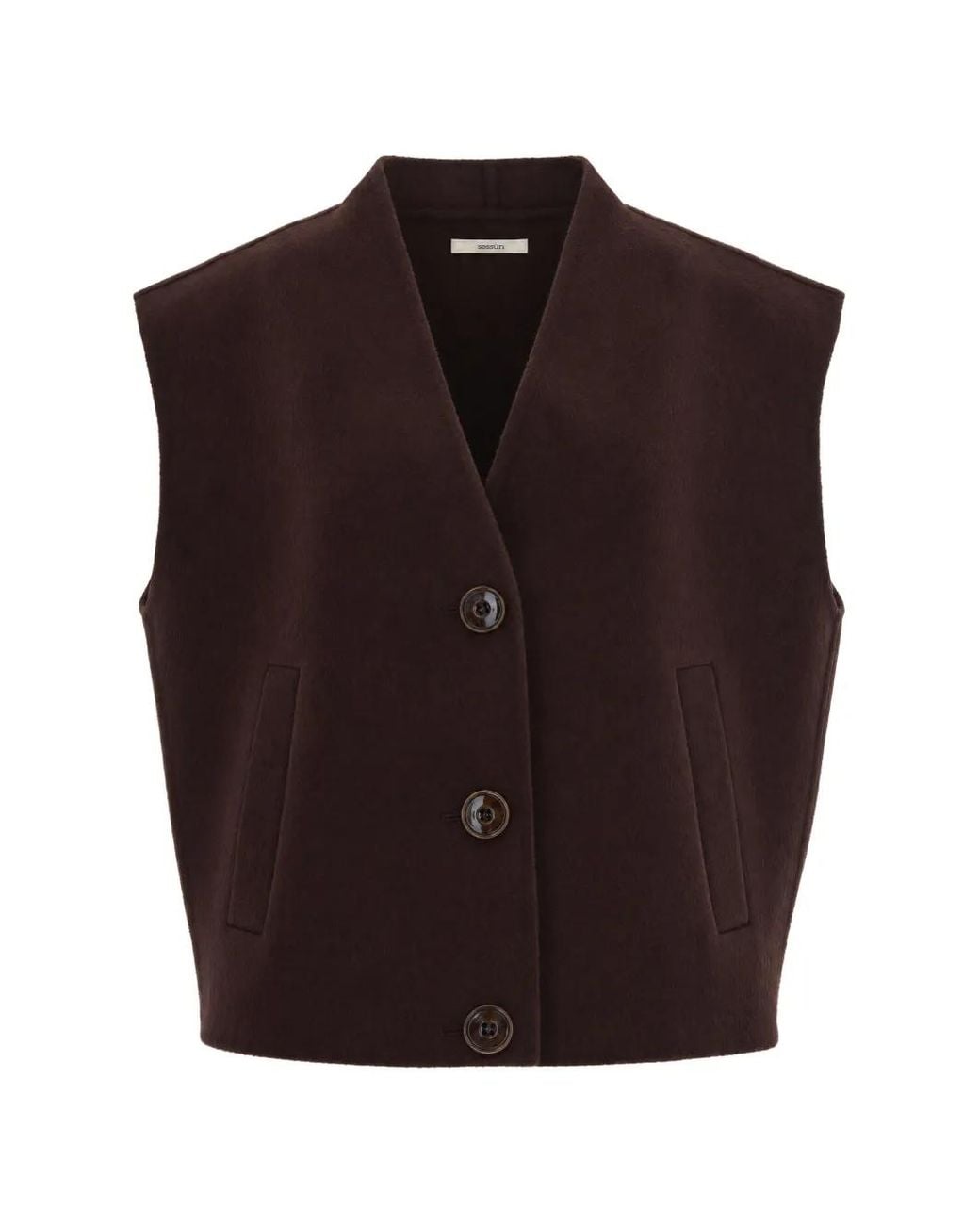 Chaleco Con Botones Sessun de color Brown
