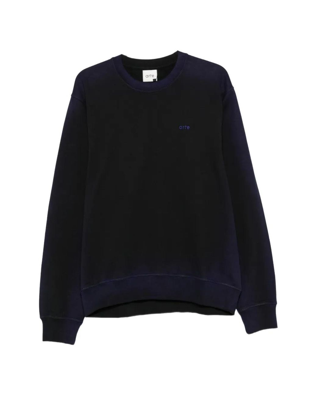 Arte' Black Logo-Embroidered Crew-Neck Sweatshirt for men