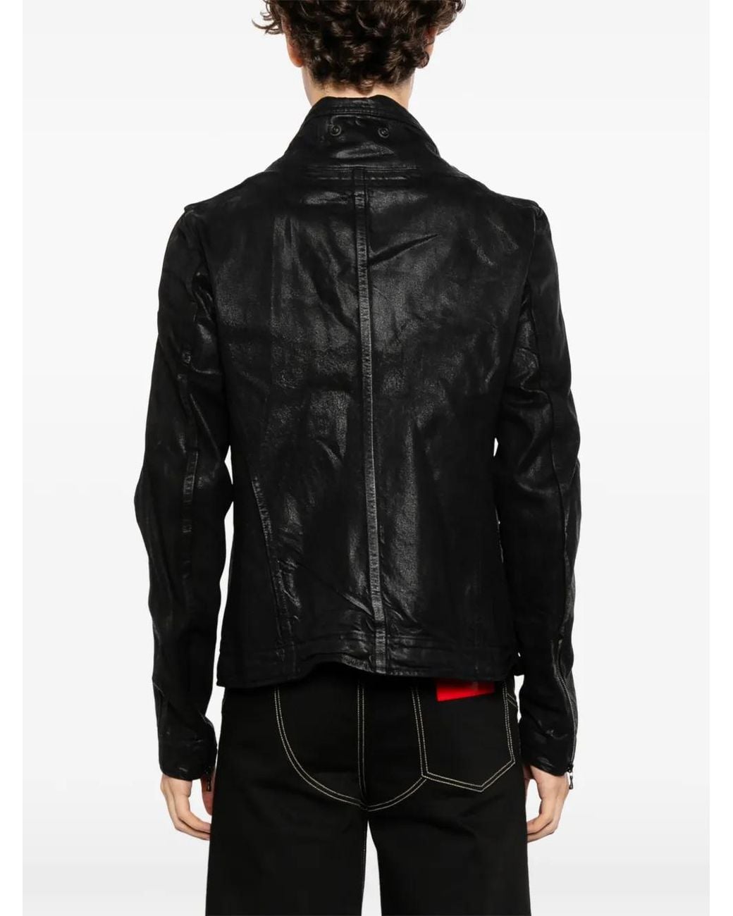 Julius Black Veste Enduite À Col Montant for men