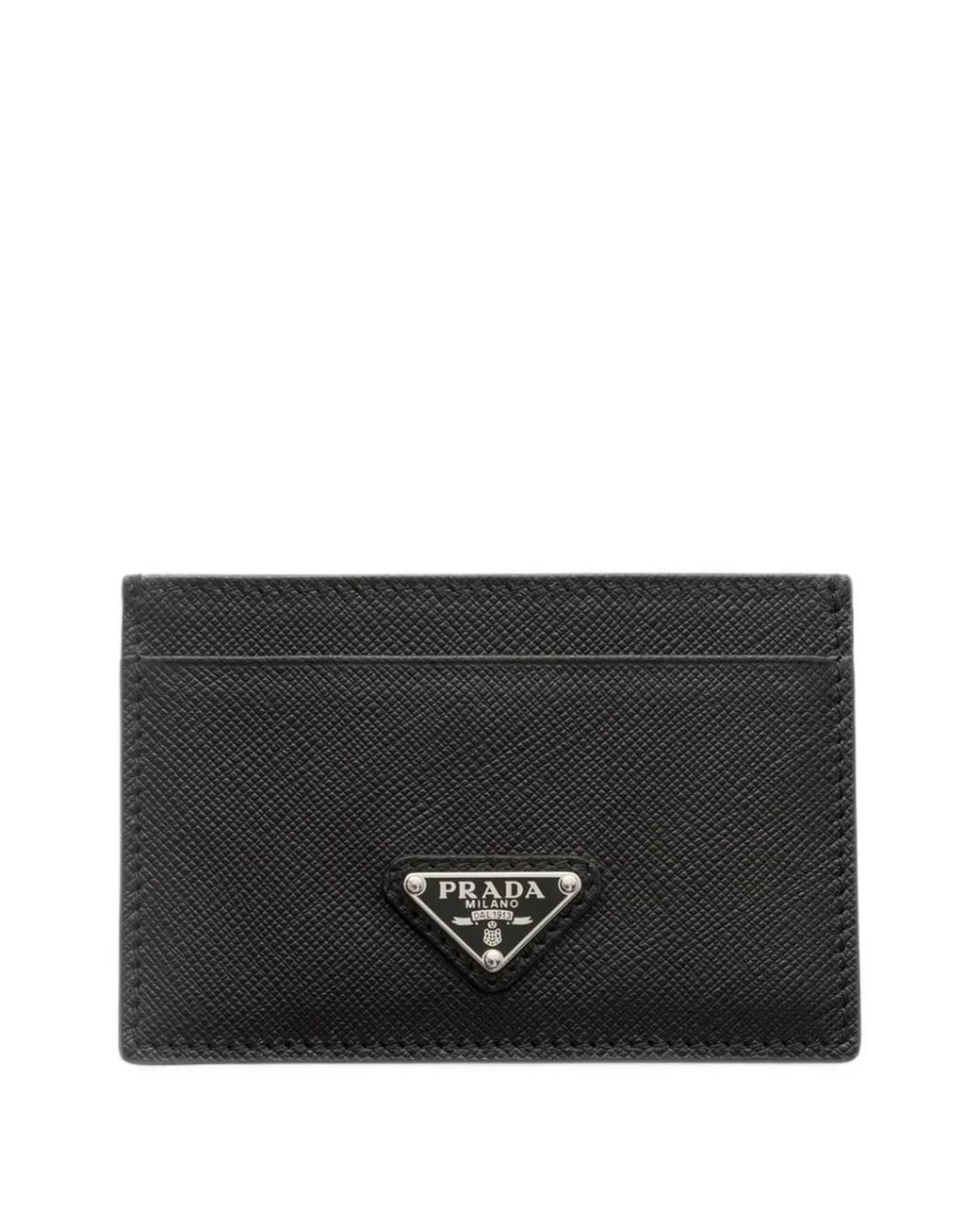 Prada Black Saffiano-Leather Card Holder