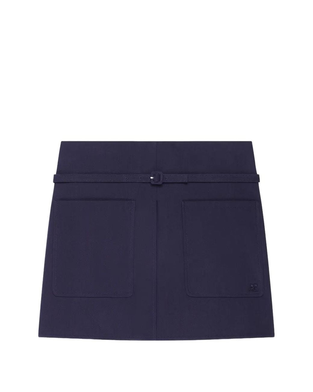 Courreges Blue 2-pocket Cotton Skirt