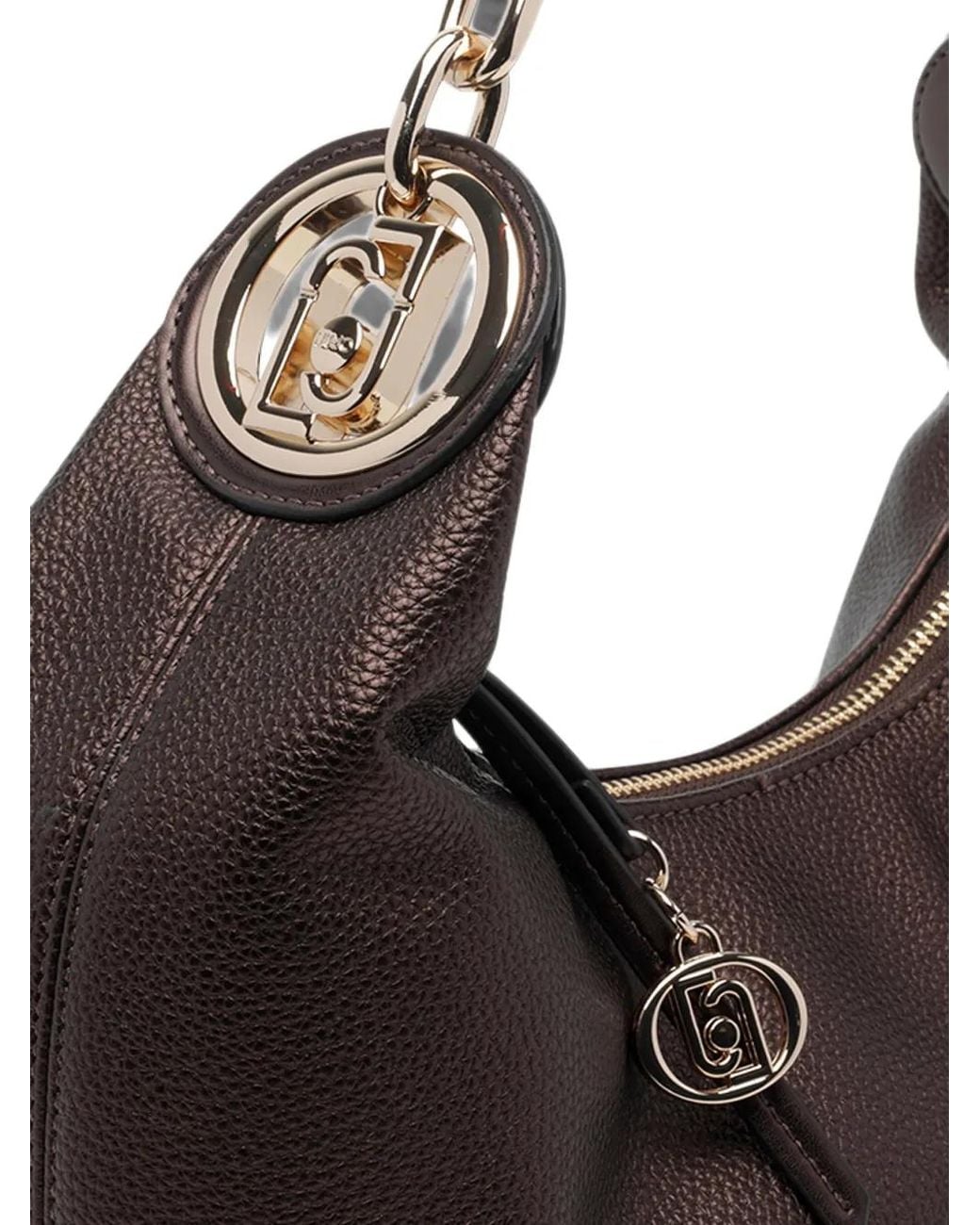 Liu Jo Brown Chain-Link Metallic-Effect Tote Bag