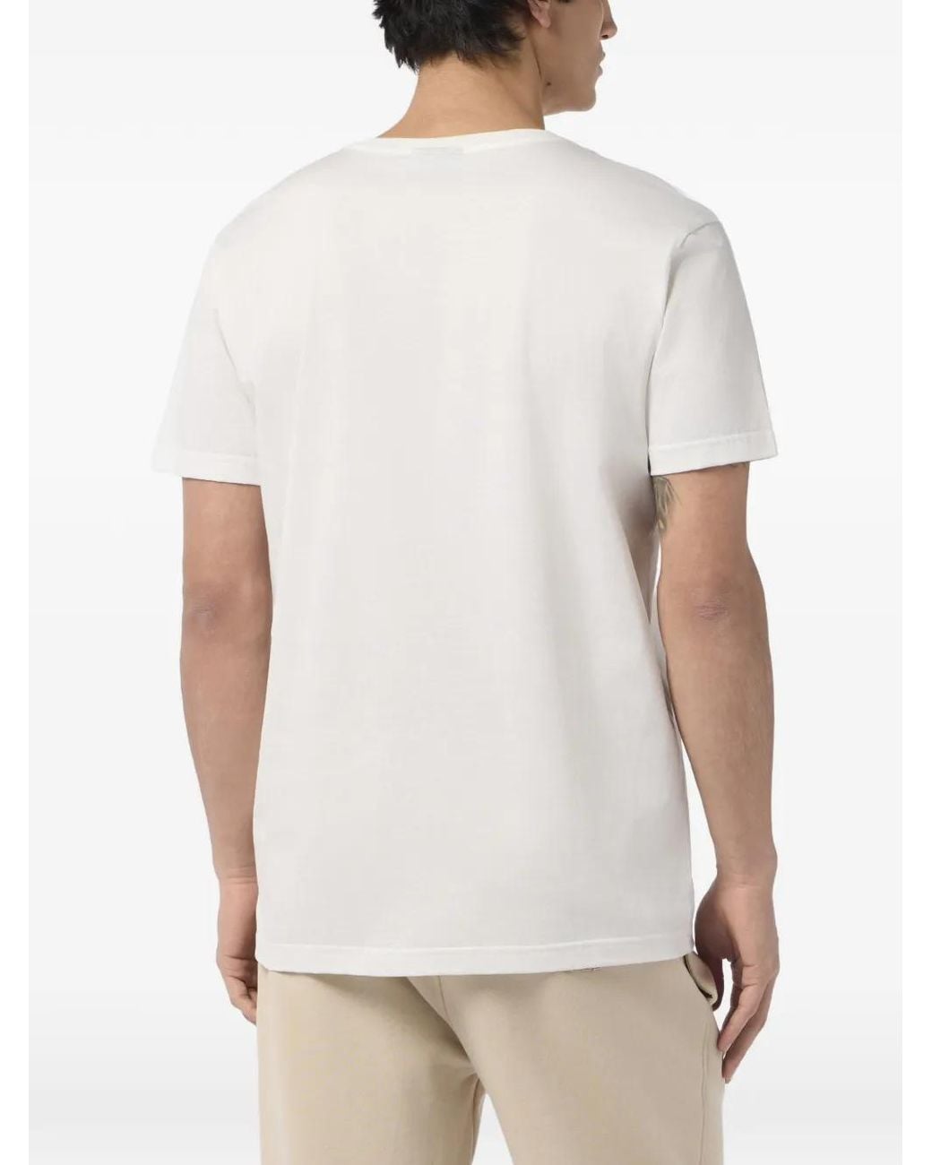 Billionaire White Logo-Patch Crew-Neck T-Shirt for men