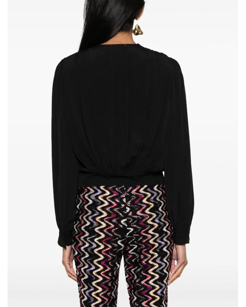 Forte_forte Black Gathered Moroccan-Crêpe Shirt