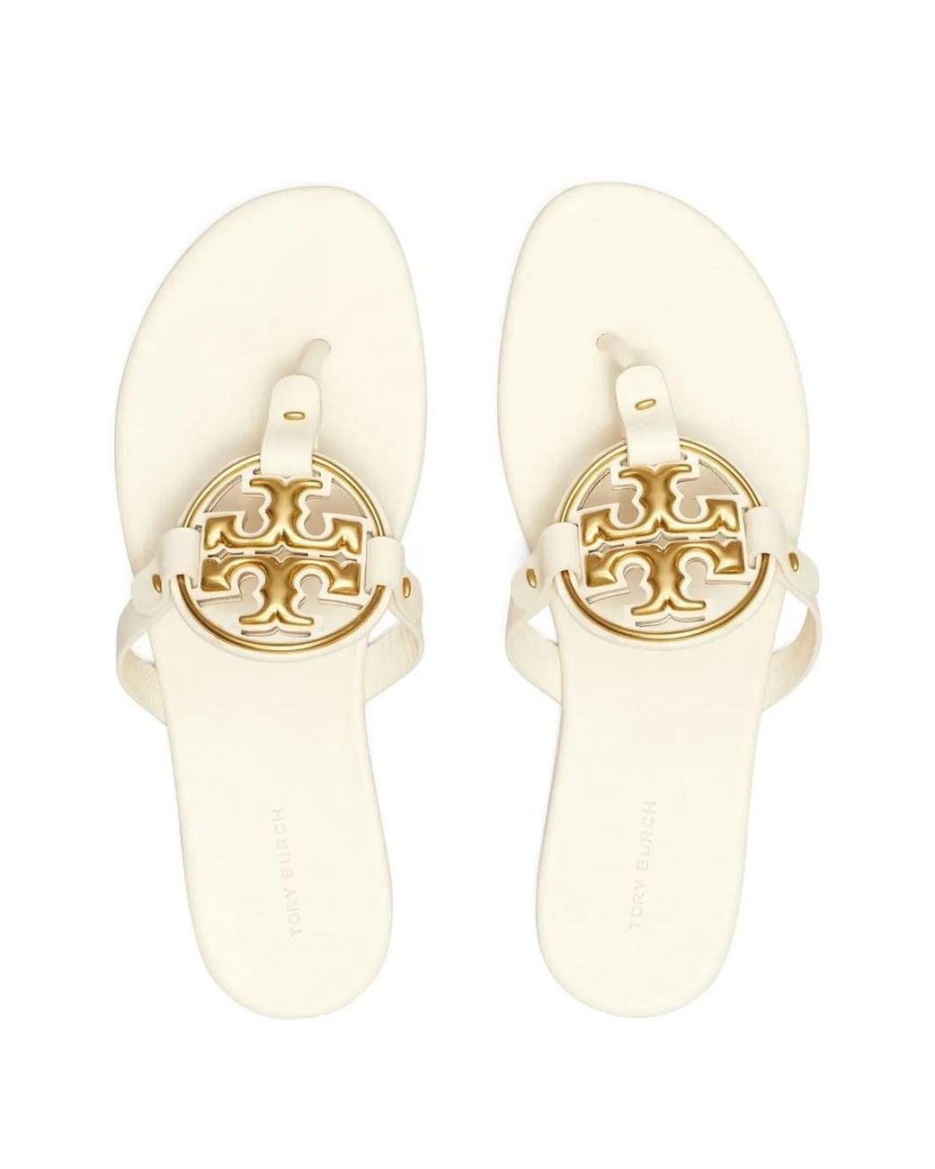 Tory Burch White Miller Soft Leather Sandals