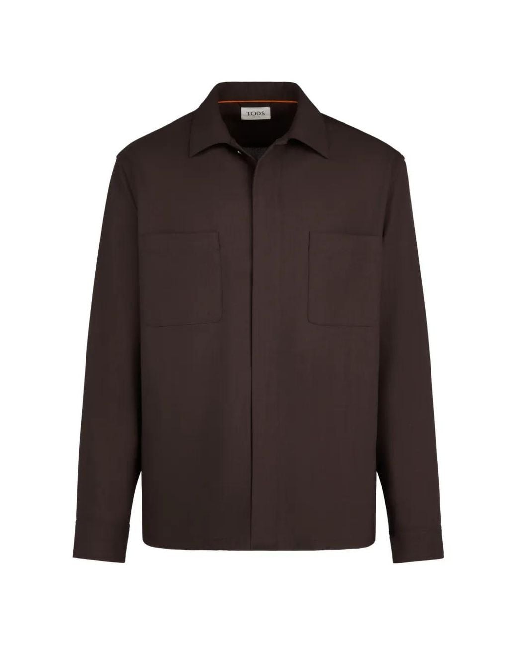 Tod's Brown Front-Pocket Tailored Shirt for men
