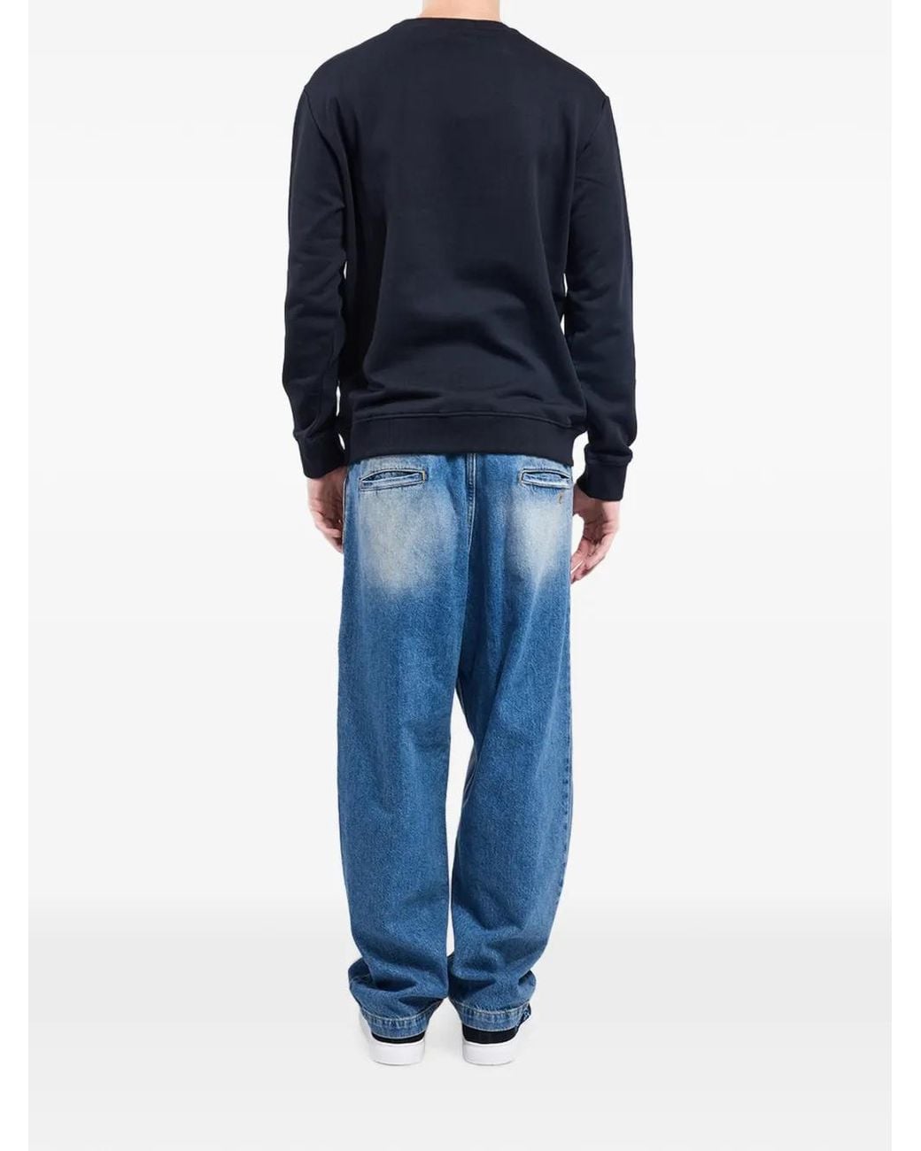 Just Cavalli Blue Logo-Embroidered Sweatshirt for men