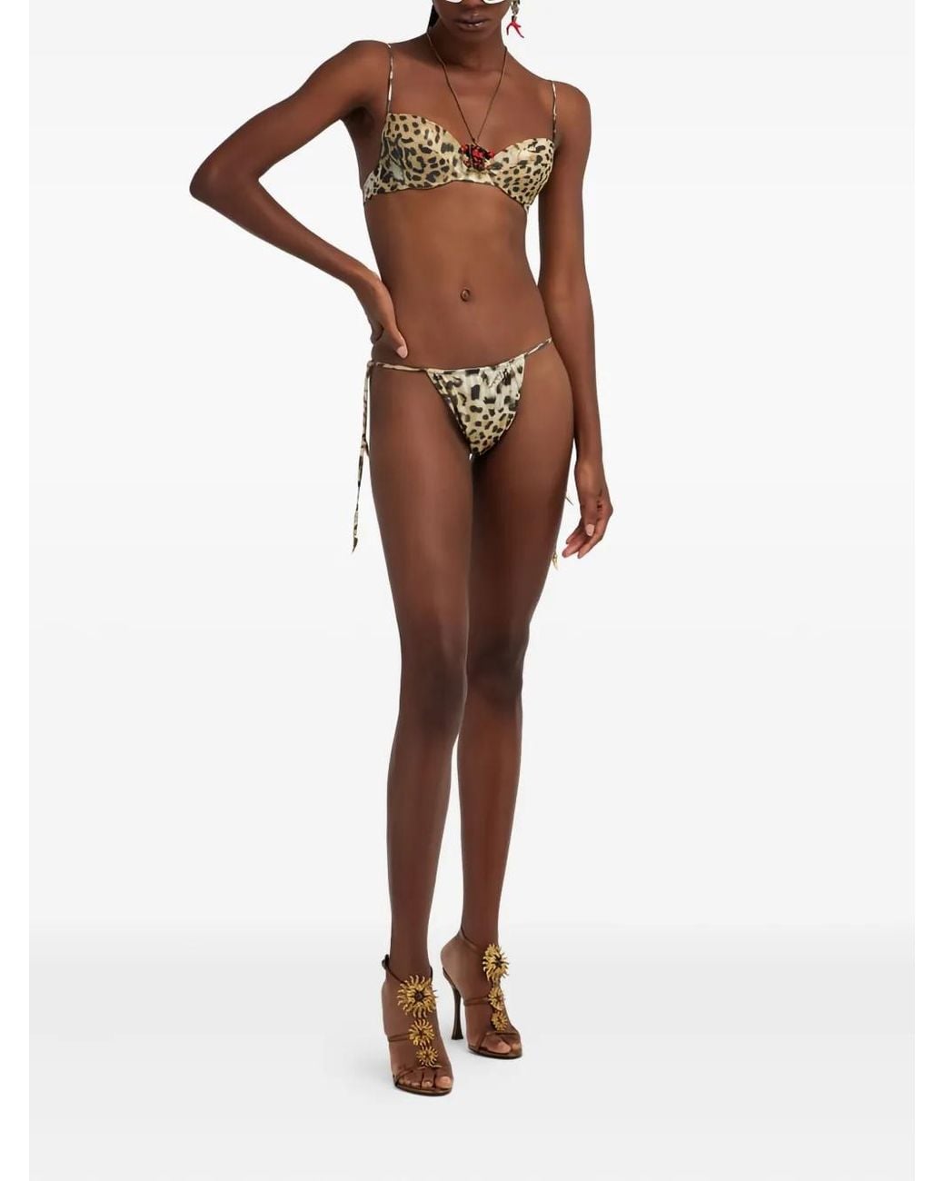 Bikini À Imprimé Léopard Roberto Cavalli en coloris White