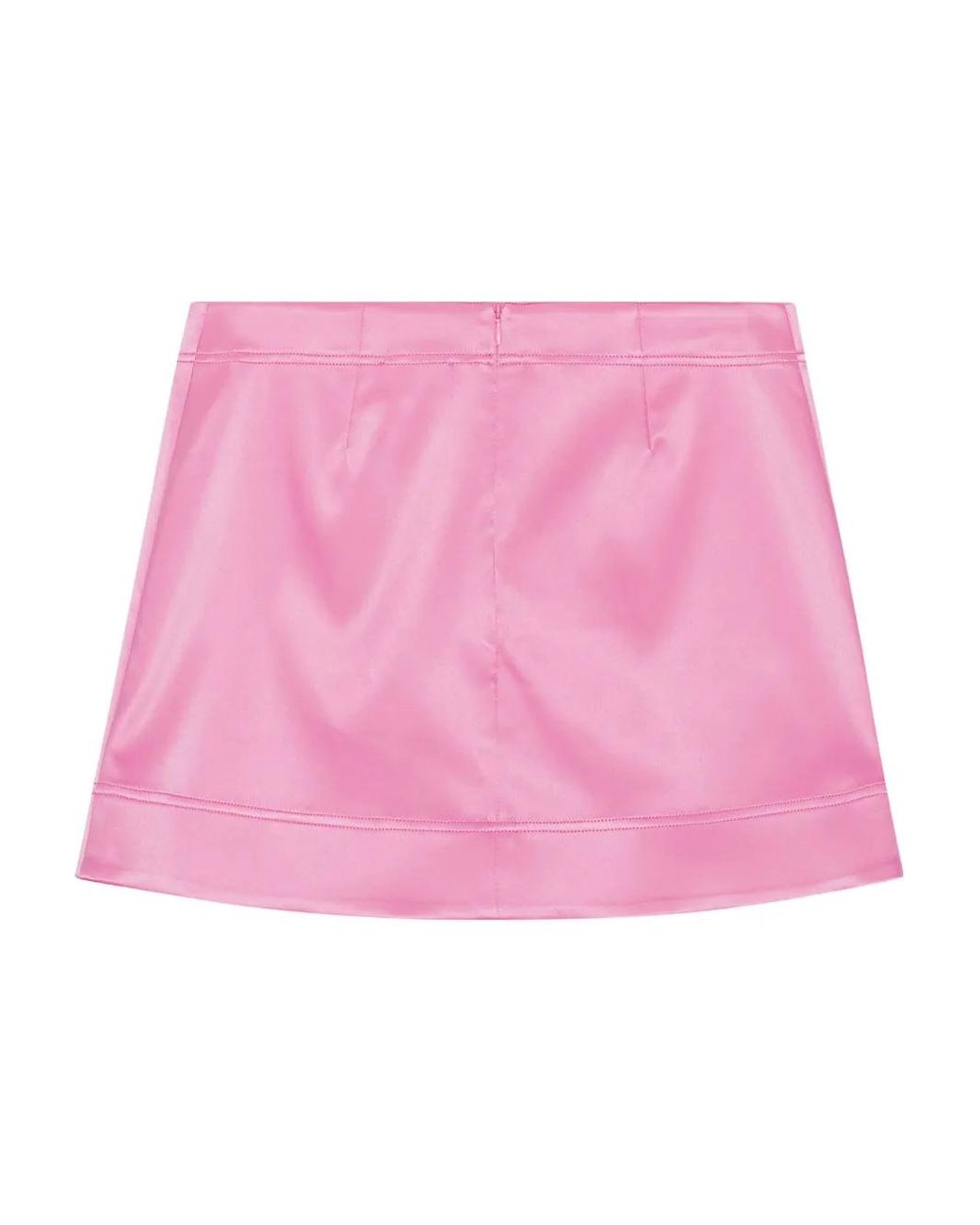 Ganni Pink Satin Mini Skirt