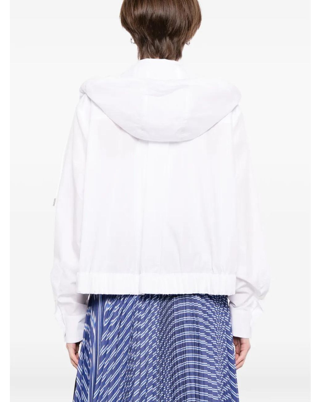 Sacai White Hooded Panelled Jacket