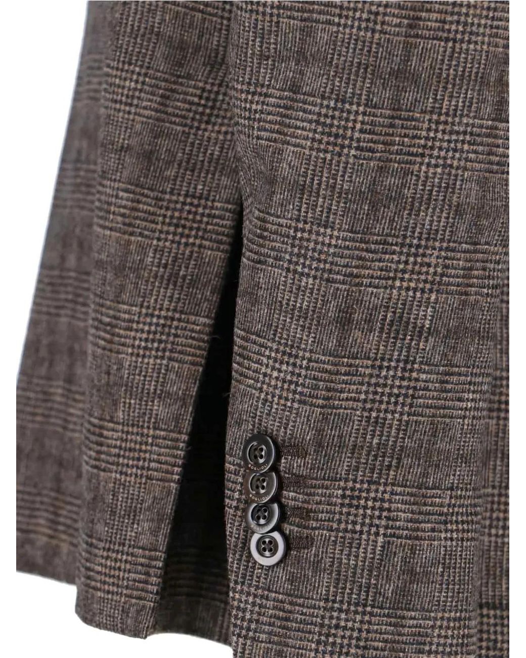 Boglioli Gray Double-Breasted Checked Blazer for men