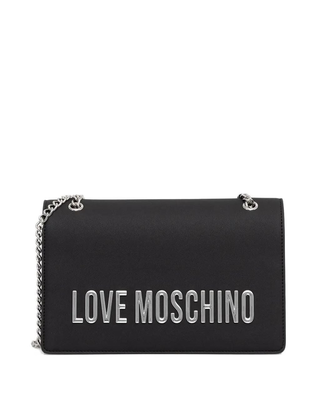 Love Moschino Black Chain-Strap Logo Cross Body Bag